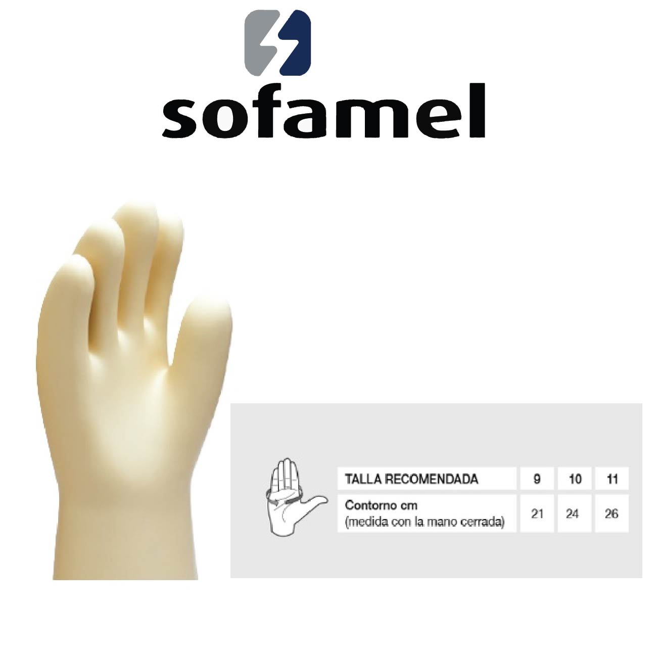 GUANTE AISLANTE CLASE 0 T10 1KV SOFAMEL - Imagen 2