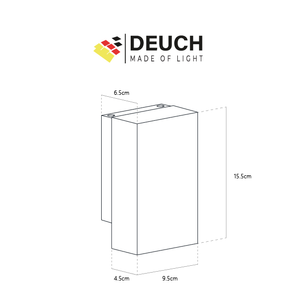 APLIQUE DE PARED SLIM 1 NEGRO 6W DEUCH - Imagen 2