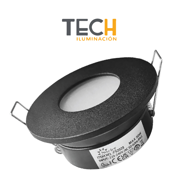 SPOT IP65 EMBUTIR DICRO FIJO REDONDO NEGRO