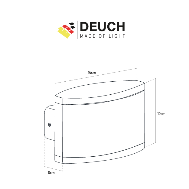 APLIQUE LED 15W EFFY CALIDO NEGRO DEUCH - Imagen 2