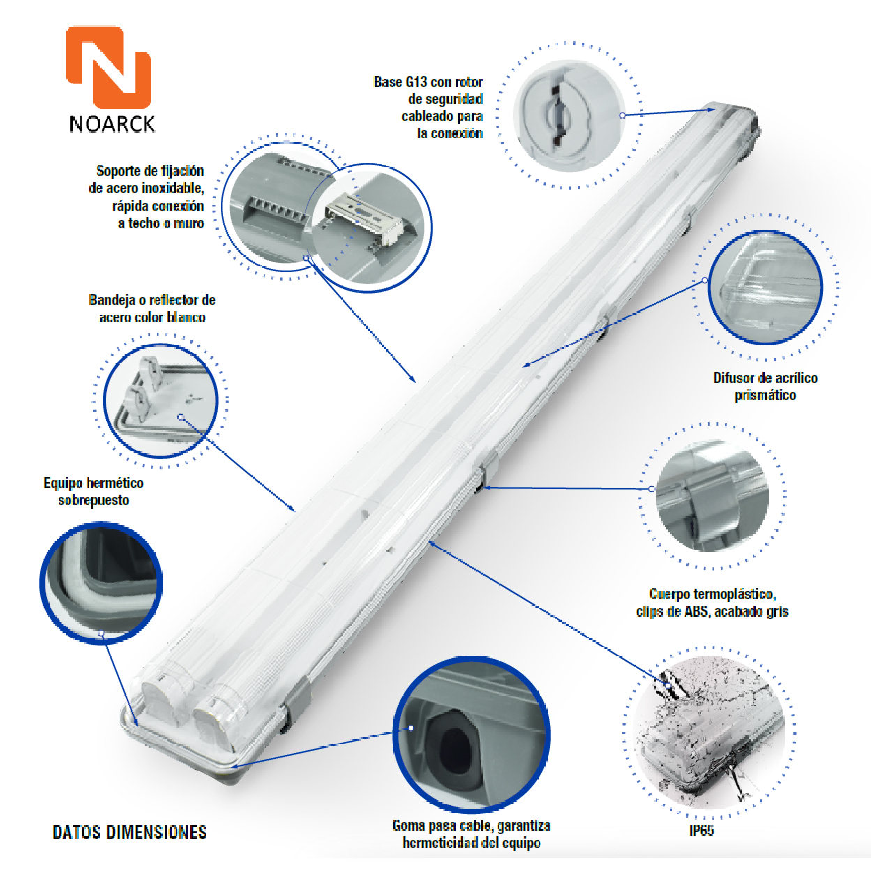 ESTANCO LED 120CM FRIO NOARCK - Imagen 3